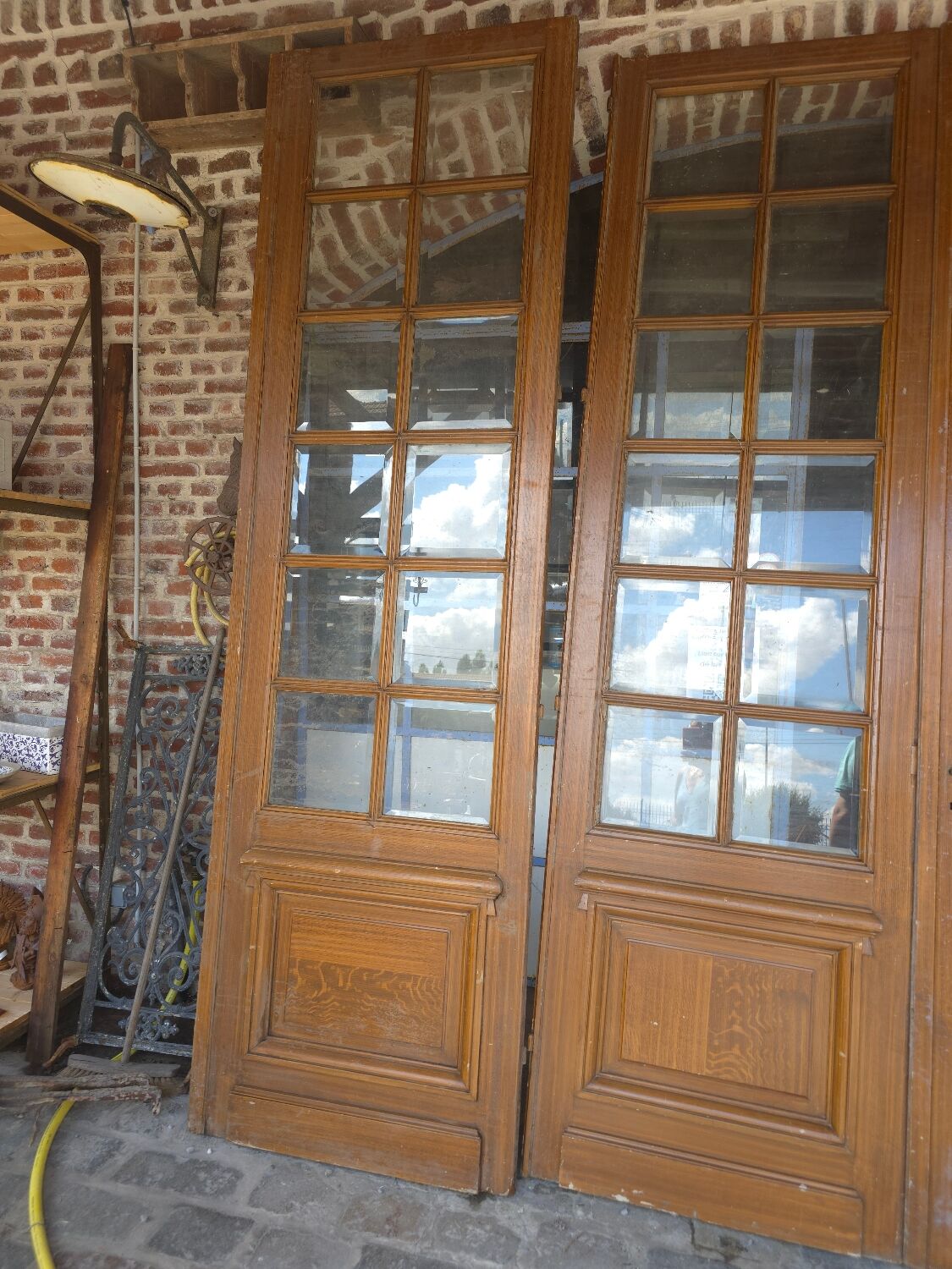 Glass communicating doors in fir (4)