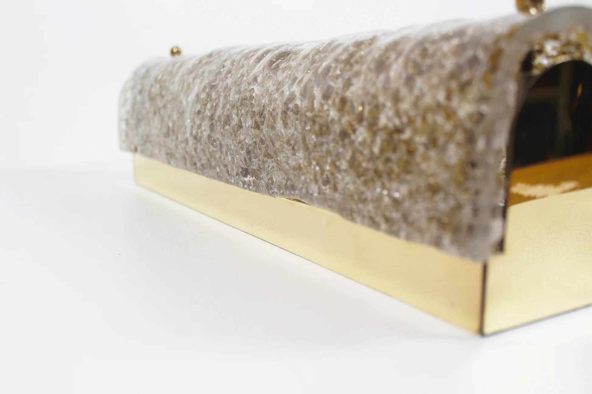 Pair of 1970s Murano glass wall lamps by Hillebrand