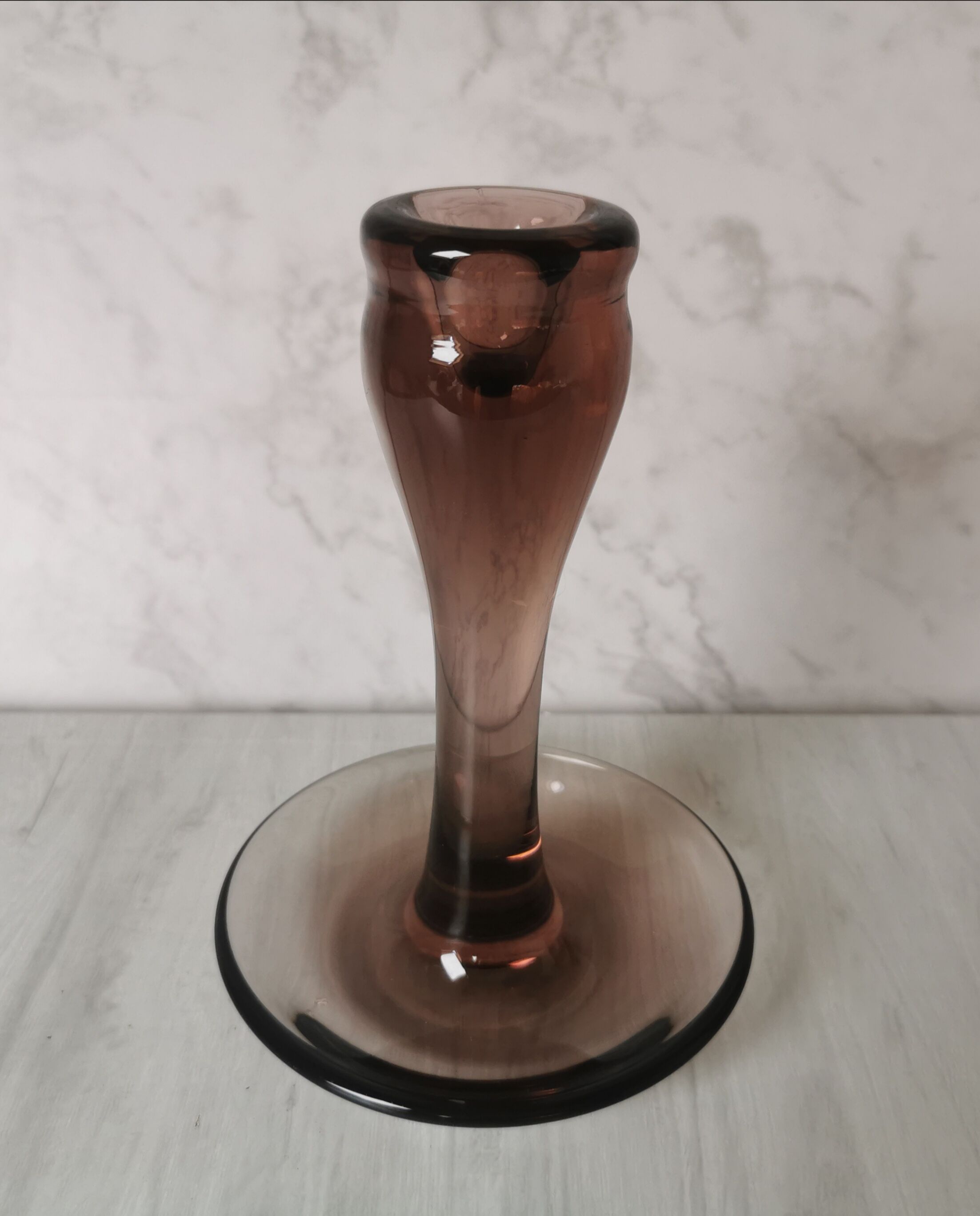 Bougeoir verre fumé