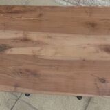 Wrought iron coffee table and its solid oak top