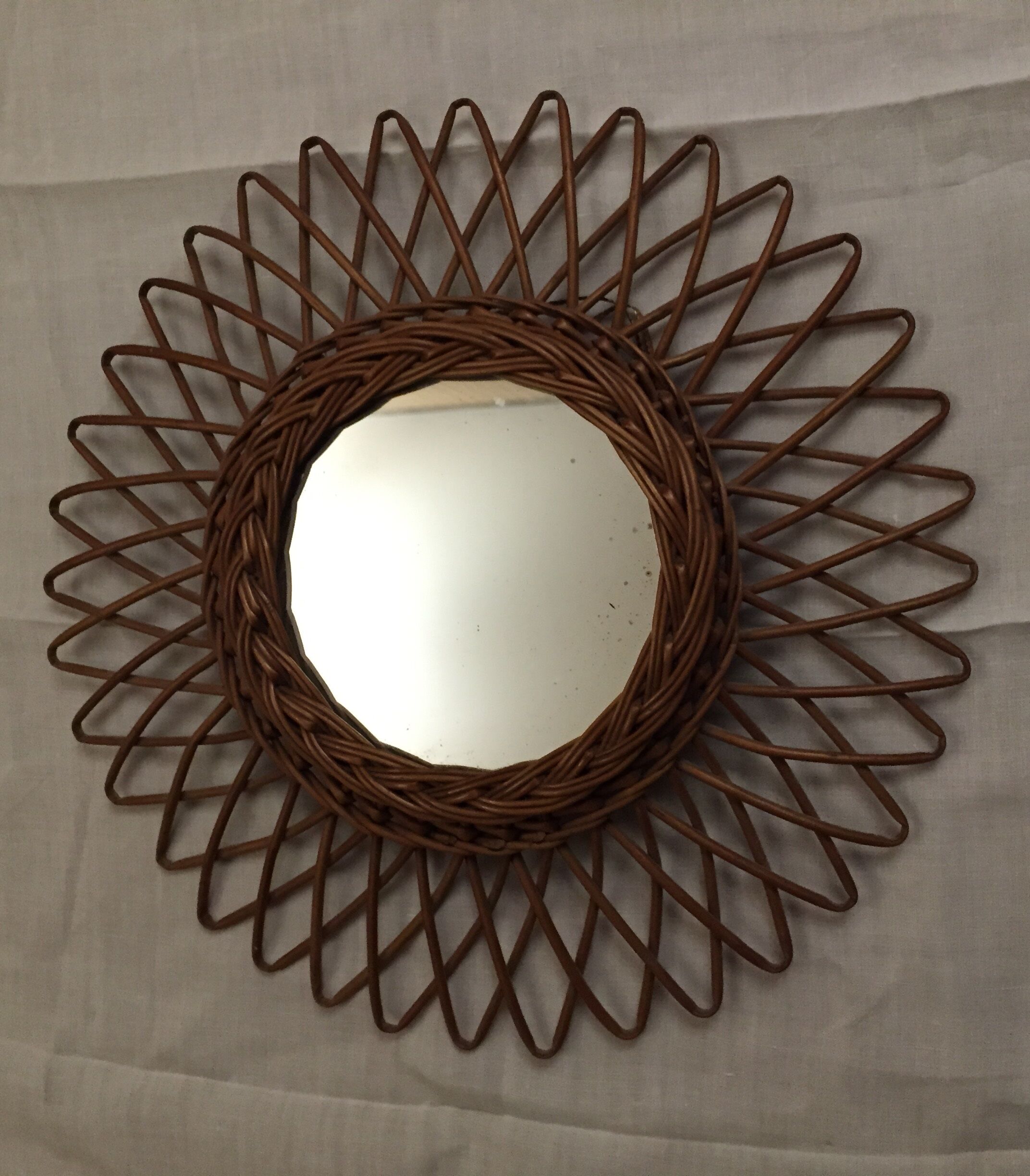 Sun rattan mirror  35x35cm