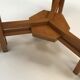 Table d’appoint moderniste néerlandaise en bois et en verre hexagonale des années 1960
