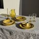 Set of 3 large flat green Italian plates D28.5