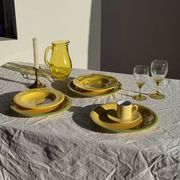 Lot de 3 grandes assiettes vertes plates italiennes D28,5