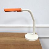 Orange and white metal desk lamp