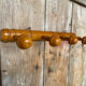 Vintage Bamboo Style Wall Coat Rack x4 Wooden Hanger #E430
