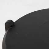 Art Nouveau side table in blackened wood with storage basket, Belgium ca. 1910