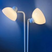 Lampadaire vintage en verre acrylique blanc style spatial