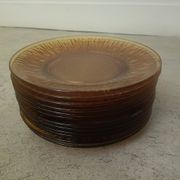 Twelve amber sunflower plates Vereco