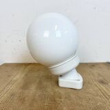 Vintage White Porcelain Wall Light with Milk Glass, 1960s
