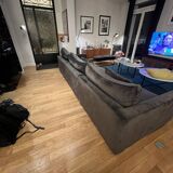 Long Island sofa by Roche Bobois in dark grey.