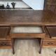 Minister's desk in solid oak with marquetry 1930s