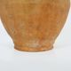 Beautiful little grease pot in yellow terracotta and glazed green. NINETEENTH century