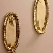Vintage Swedish Oval Wall Sconces in Brass