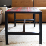 Coffee table ceramic red and green 1960