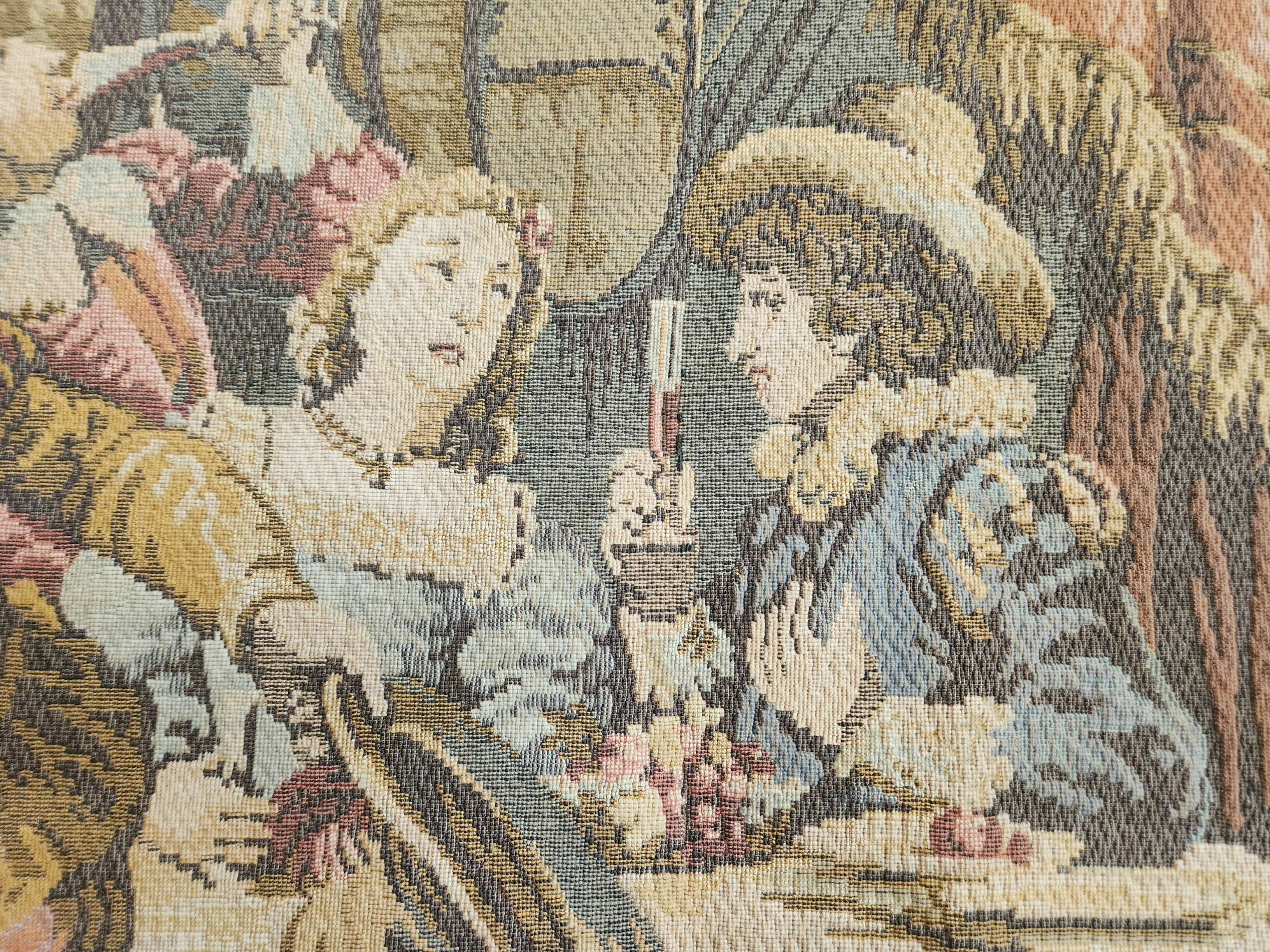 French wall tapestry Gobelin Tapestry "Jolly Men" "After Rembrandt"