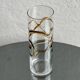 Vintage Glass Vase, yellow and brown Filigree, Coffee Table Decorative