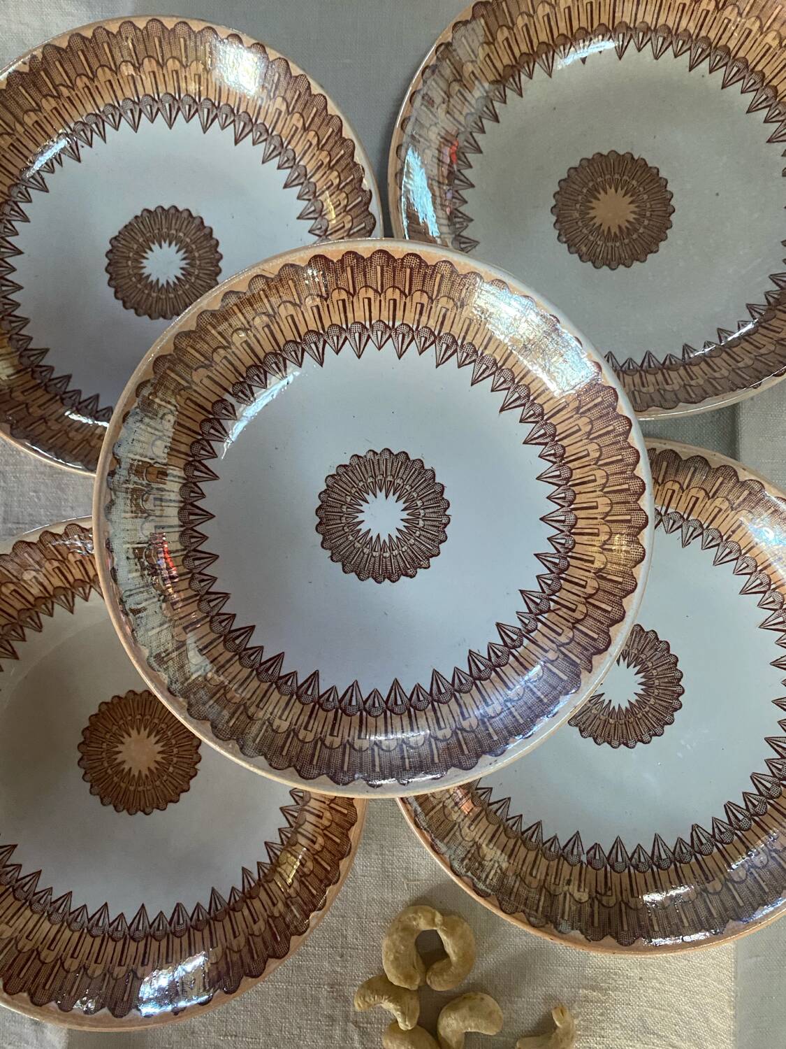 5 old porcelain bowls U et Cie Sarreguemines