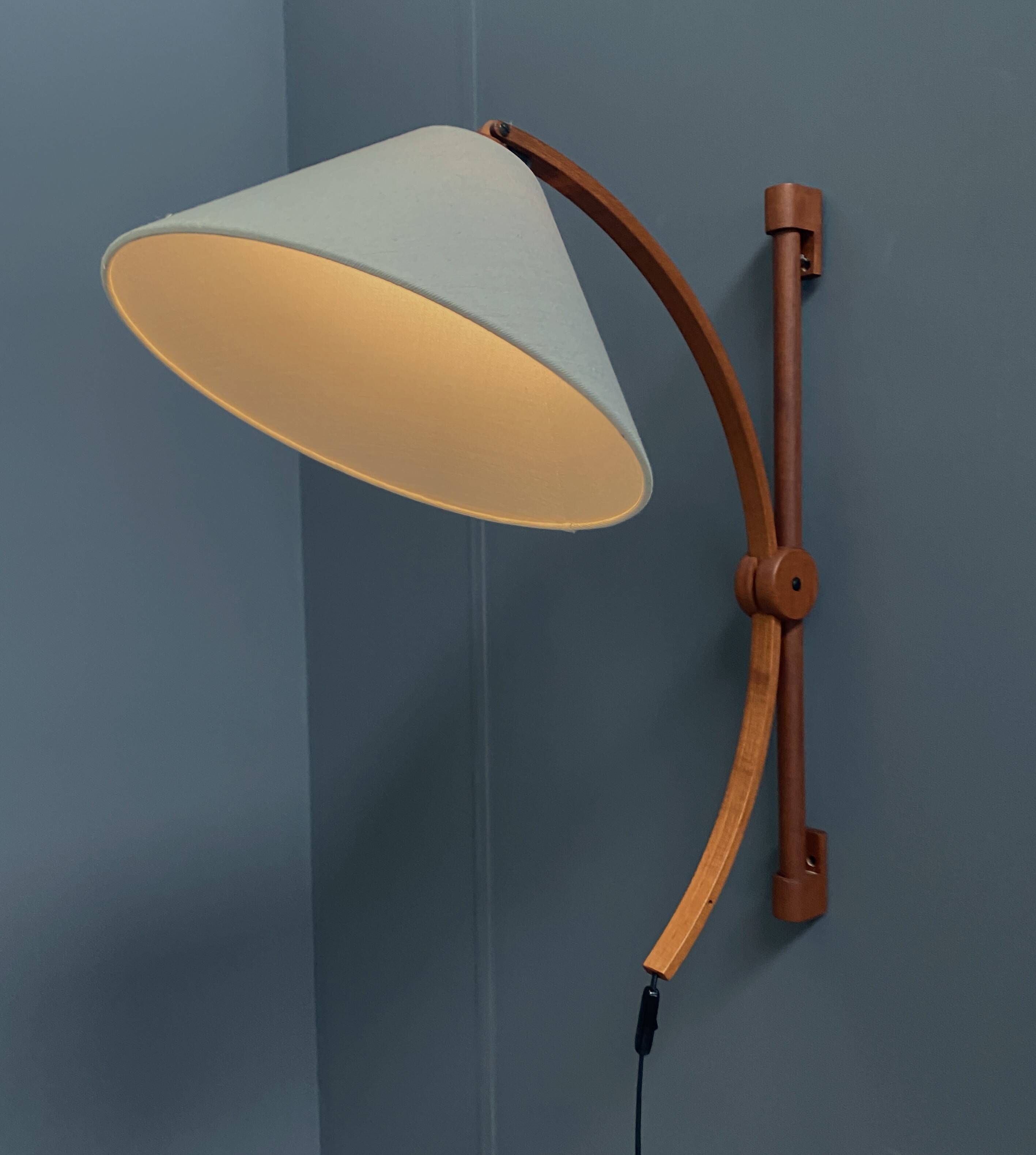 Danish teak wall lamp by Domus Denmark 1970s