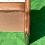 Leather and travertine coffee table, Switzerland 1970s