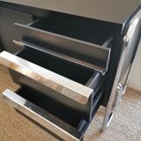 Vintage metallic sideboard in the Bauhaus style of the 70s