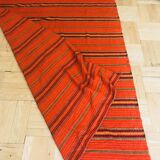 Beautiful Polish Folk Rug, Bedspread From The 1960s, Natural Wool.