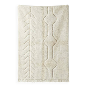 Handmade Moroccan rug white 130x190 cm