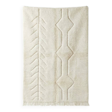 Tapis marocain artisanal blanc