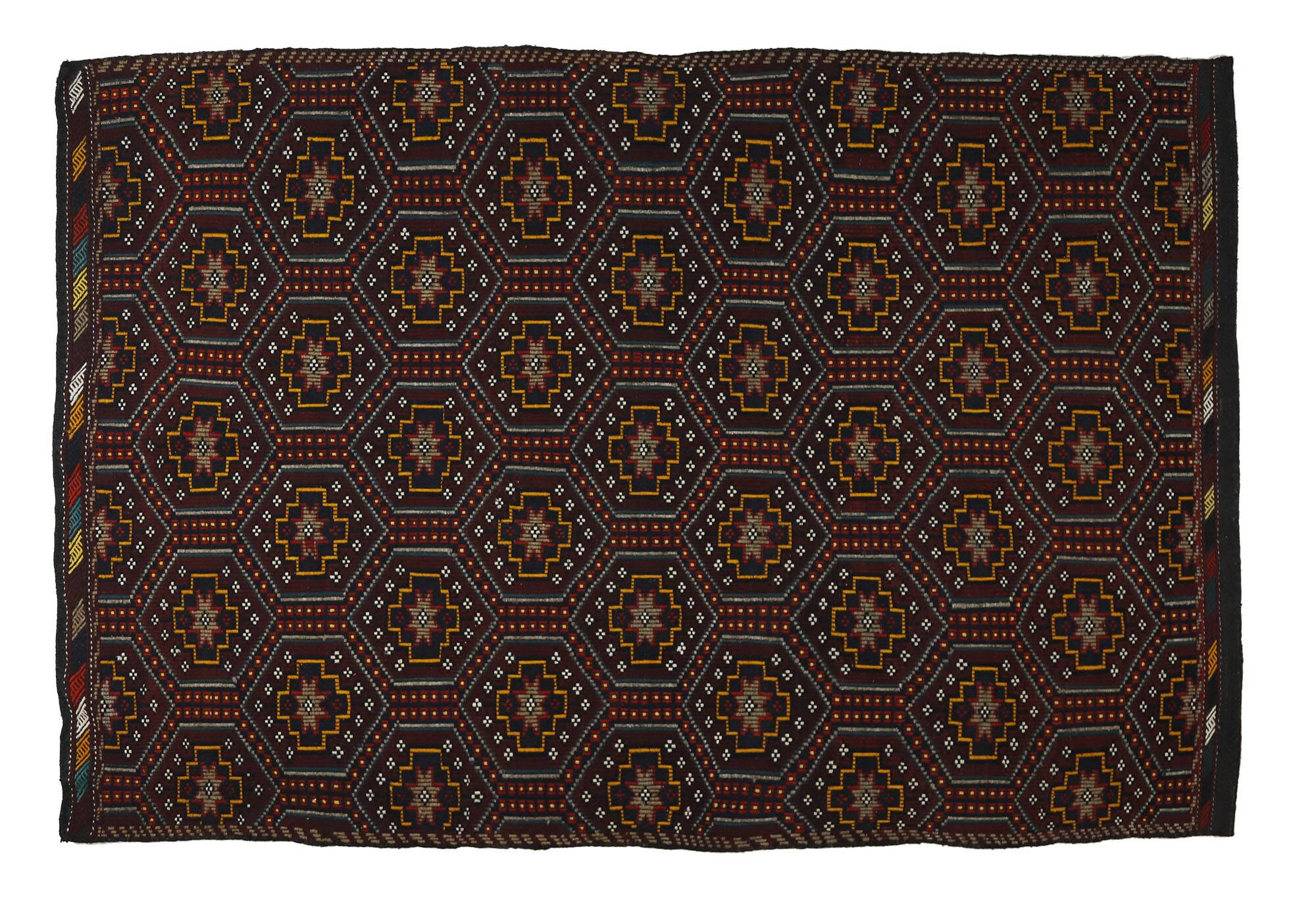 Area kilim rug ,vintage wool turkish handknotted kilim, 283 cmx 192 cm rug