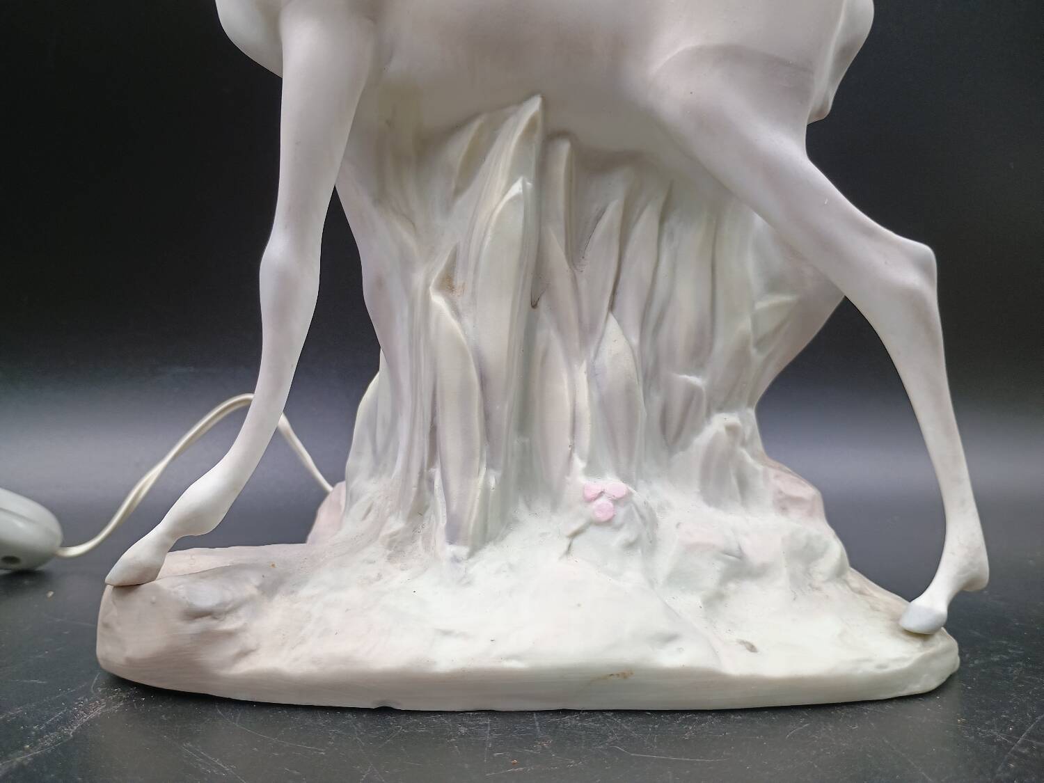VERY RARE Biche LLADRO Spain Porcelain Table Lamp circa 1970