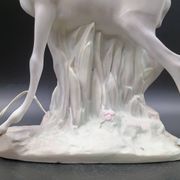 VERY RARE Biche LLADRO Spain Porcelain Table Lamp circa 1970