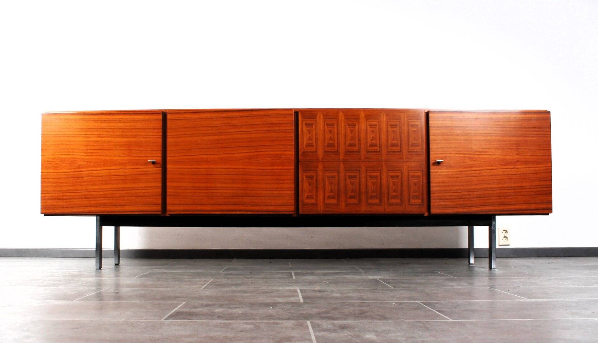 Vintage rosewood veneer sideboard by Musterring International, 1960s