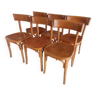 Set of 6 vintage bistro chairs from the 1960s