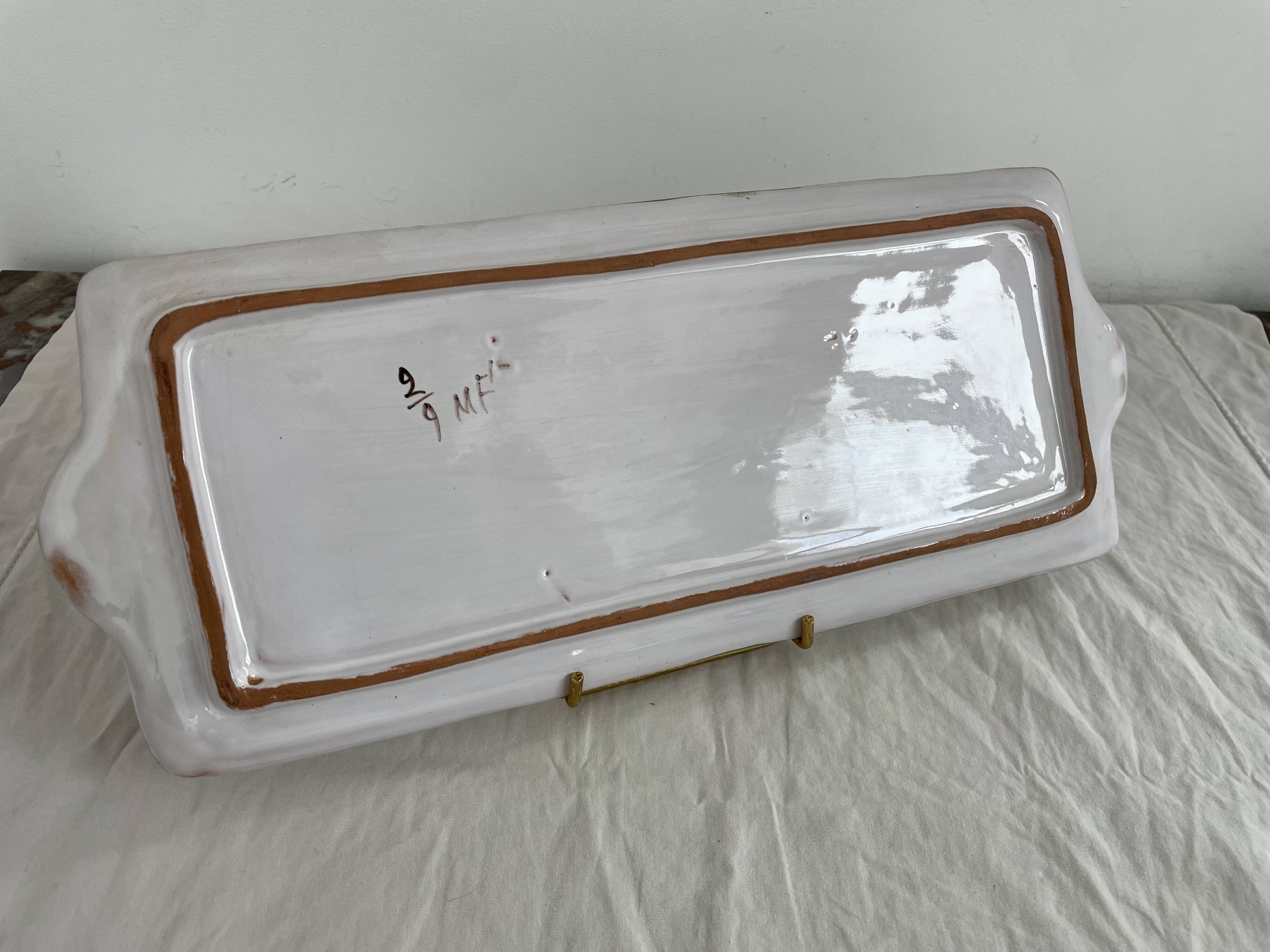 Dessert service, earthenware, Martres-Tolosane, signed Matet France