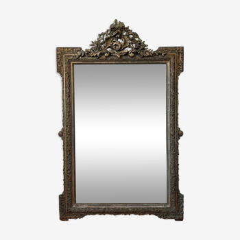 Miroir ancien en bois doré 125x80cm