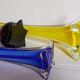Trio of ancient stretched glass soliflores
