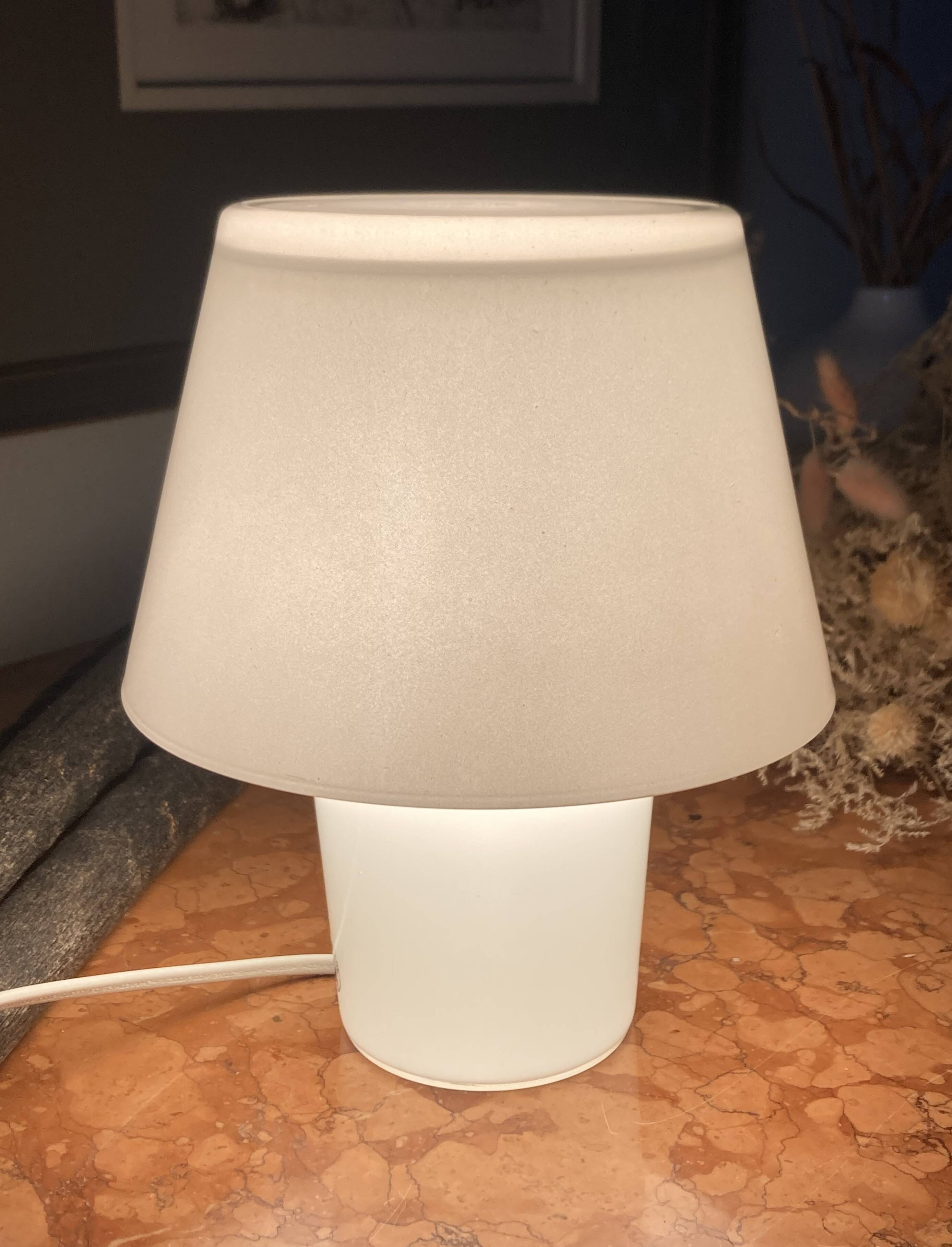 Lampe de table en verre Ikea Gavik vintage années 90
