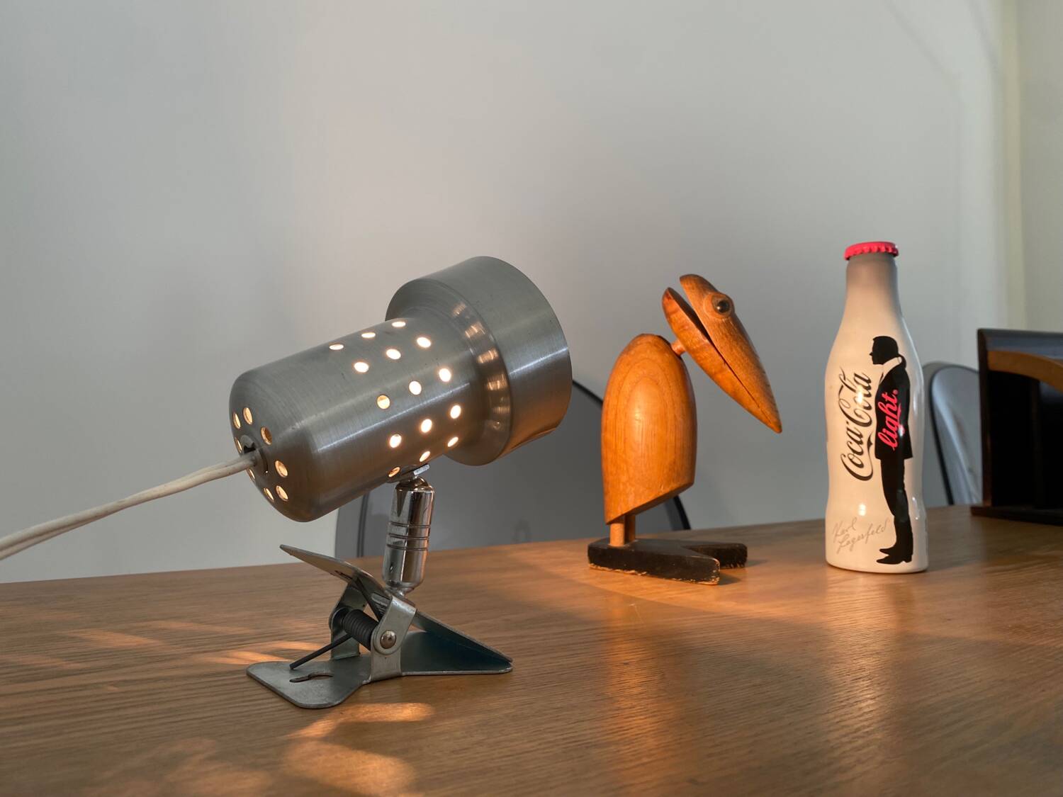 Wall lamp Mini perforated clip spot vintage design France 60s