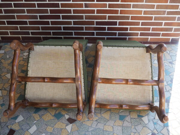 Paire de chaises style louis xiii Os de mouton