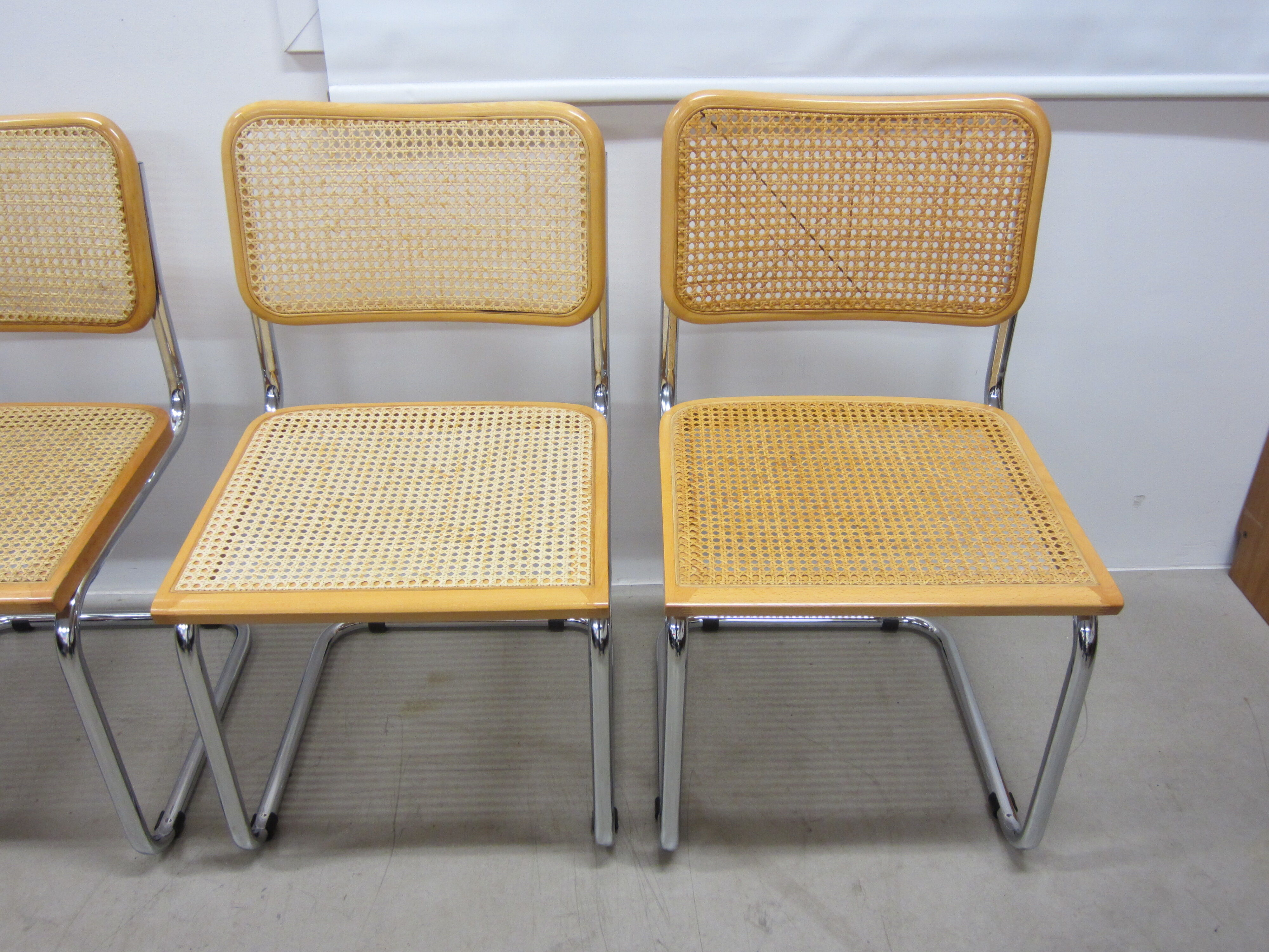 Series of 4 Cesca B32 chairs by Marcel Breuer