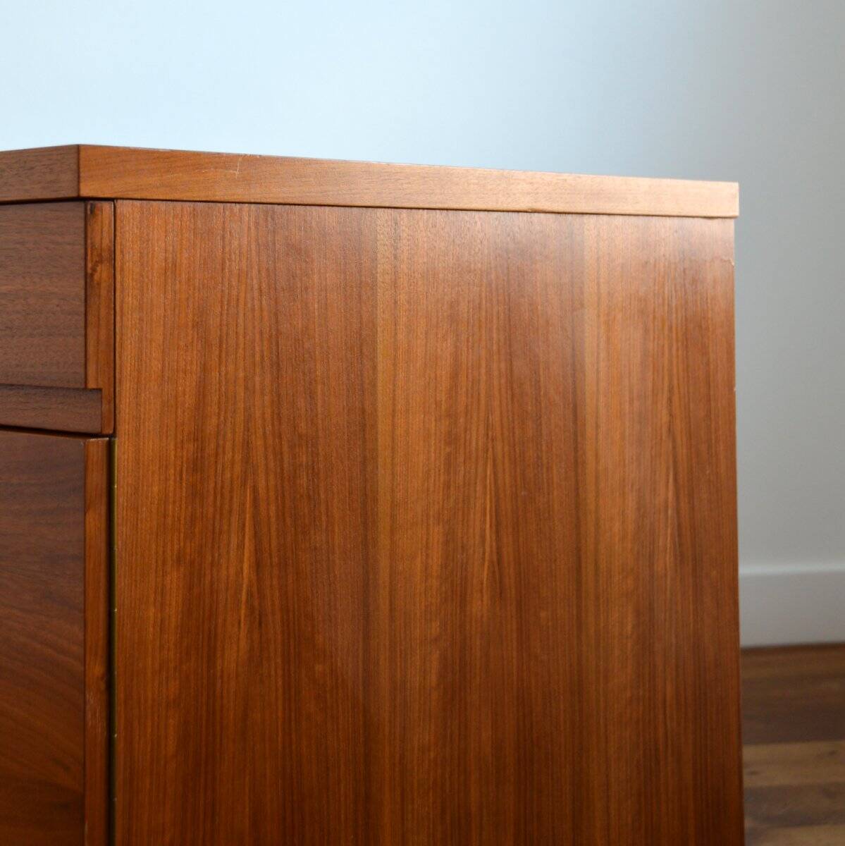 Scandinavian teak desk 2 pedestals 3 drawers 1960s