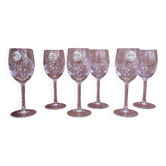 Lot de 6 Verres apéritif en Cristal Gravé Modèle Épi
