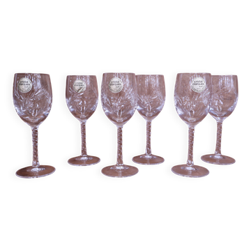Lot de 6 Verres apéritif en Cristal Gravé Modèle Épi