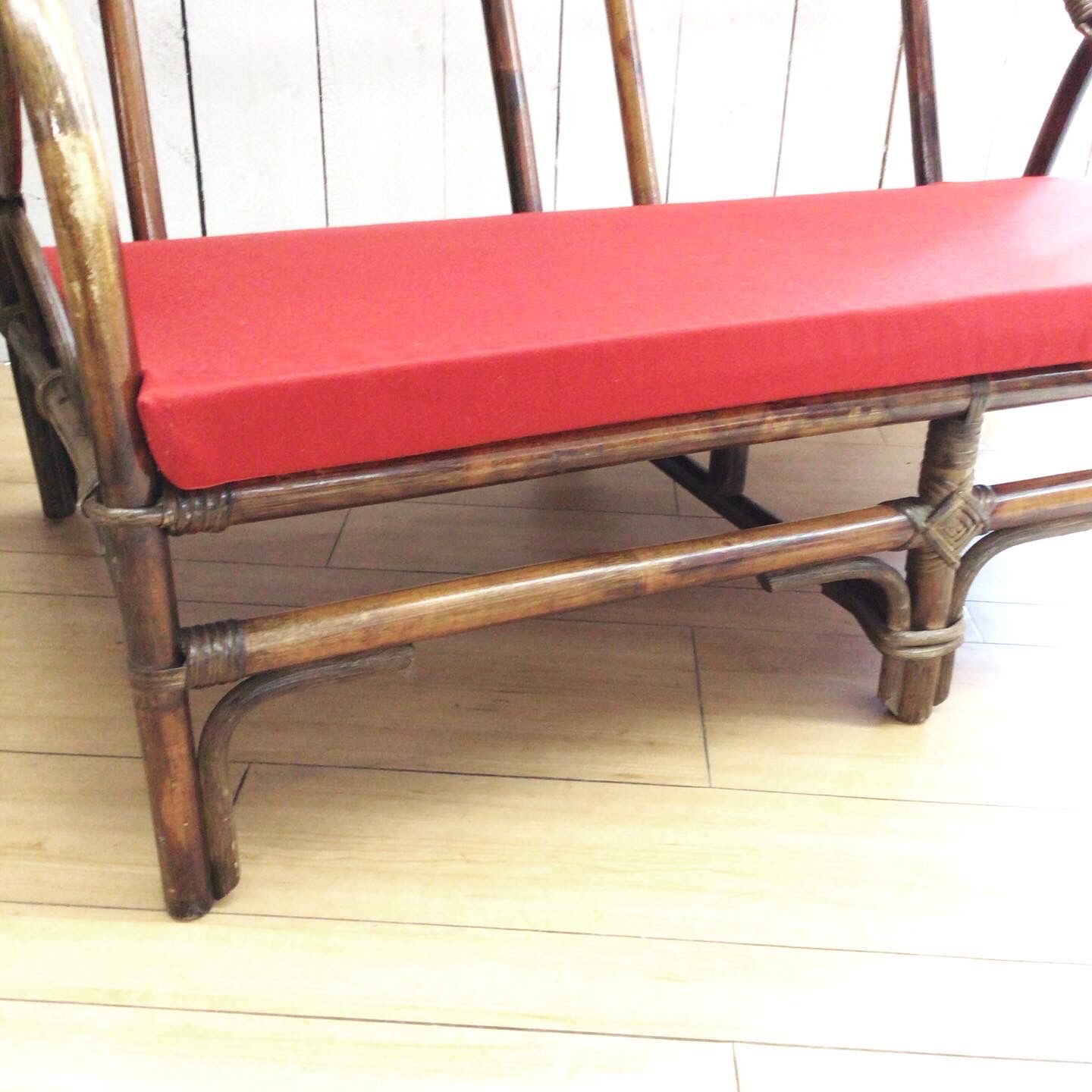 Art Deco rattan bench