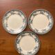 3 Flat plates, iron earth, old with blue decoration