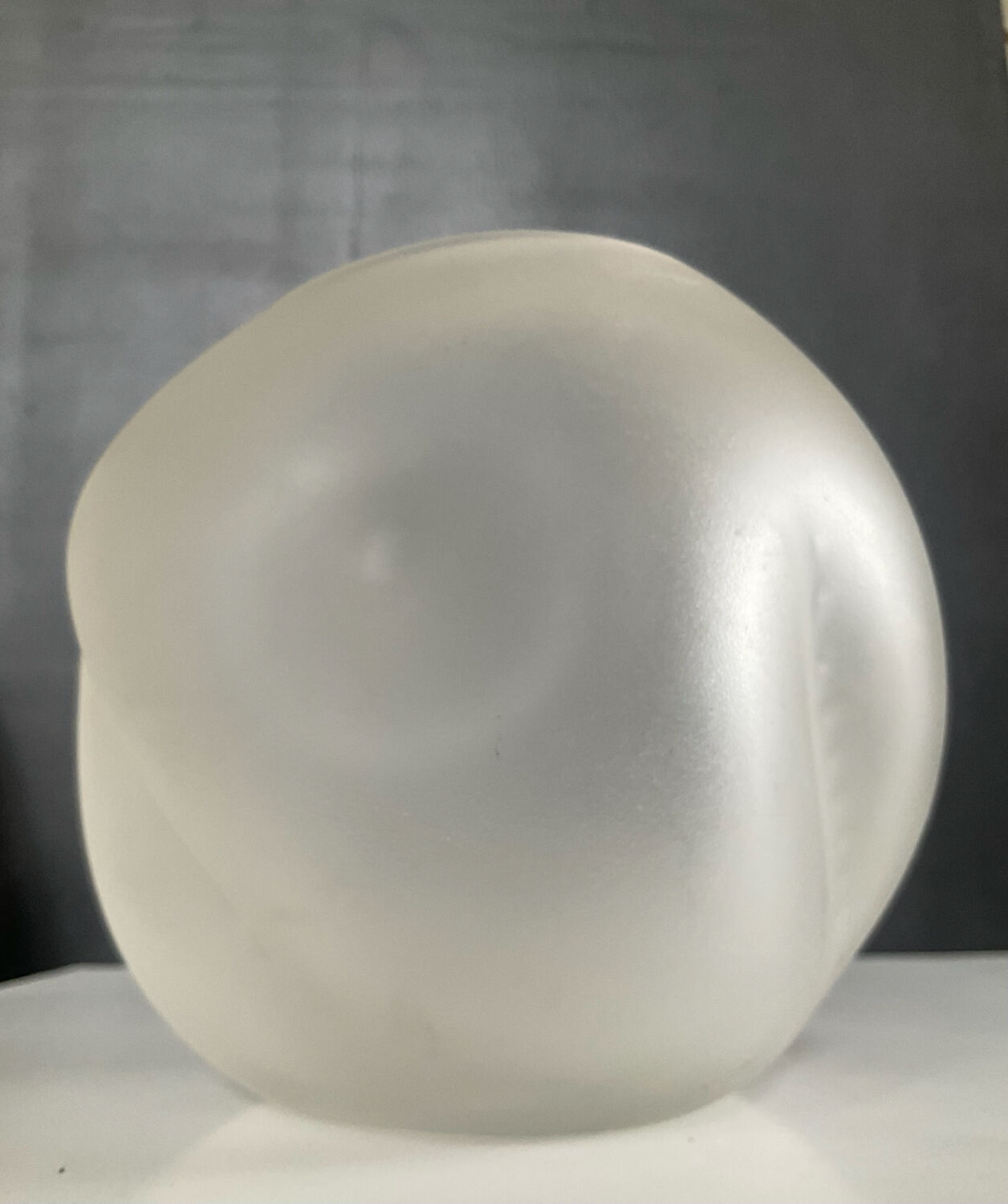 Vintage round irregular frosted glass vase