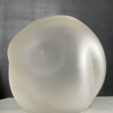 Vintage round irregular frosted glass vase