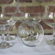 6 champagne or cocktail glasses in transparent glass in very good condition.