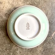Luneville salad bowl in water-green and gilded opaque porcelain