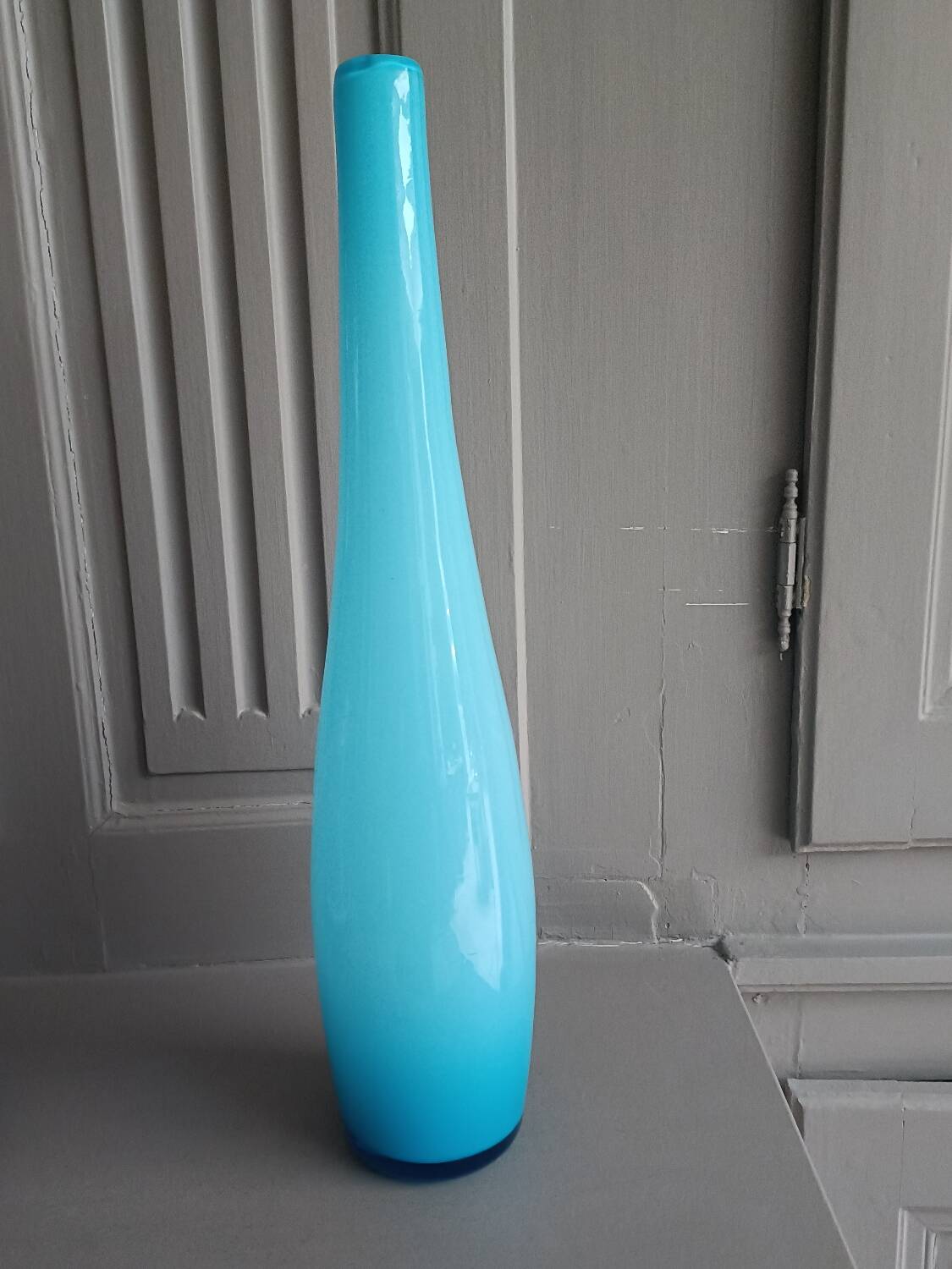 Blue opaline glass vase/soliflore